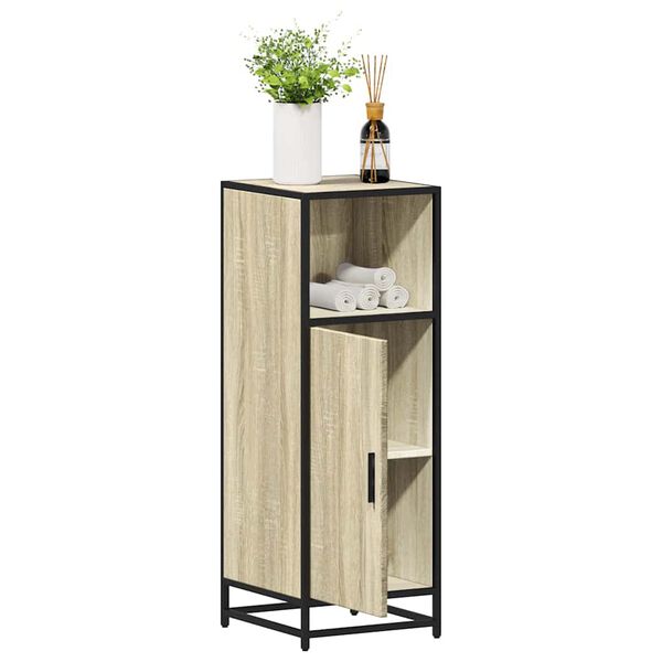 vidaXL Bathroom Cabinet Sonoma Oak 35x37.5x100 cm Engineered Wood