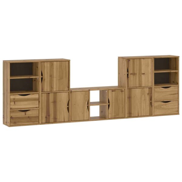 vidaXL 5 Piece TV Units with Storage ODDA Solid Wood Pine
