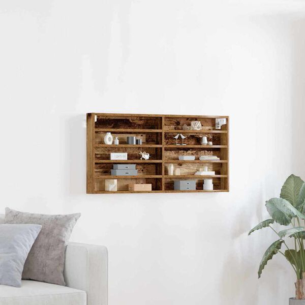 vidaXL Display Cabinet Old Wood 100 x 8.5 x 50 cm Engineered Wood