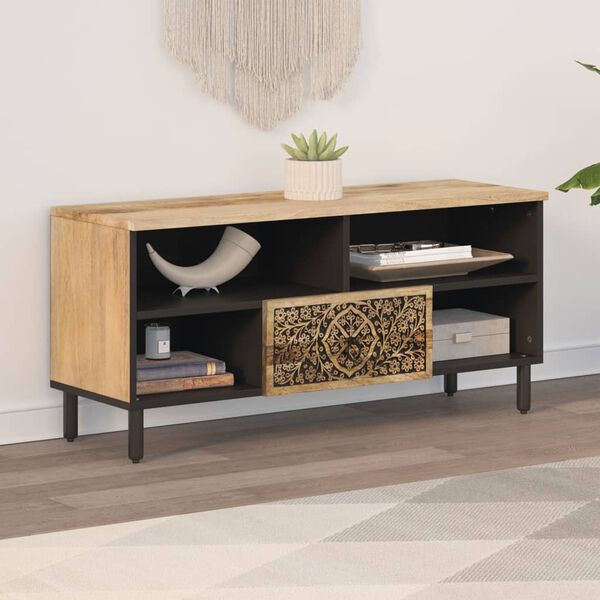 vidaXL TV Cabinet 100x33x46 cm Solid Wood Mango