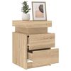 vidaXL Bedside Cabinets with LED Lights 2 pcs Sonoma Oak 35x39x55 cm