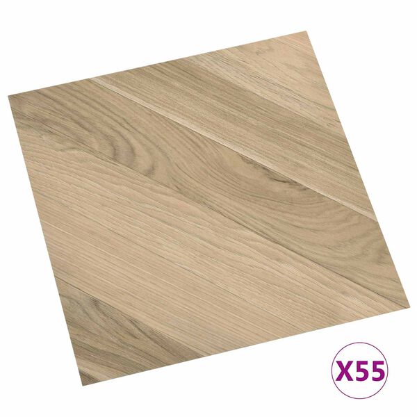 vidaXL Flooring Planks 55 pcs Brown 5.11 m&sup2; PVC