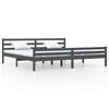 vidaXL Bed Frame without Mattress Grey Solid Wood 180x200 cm Super King