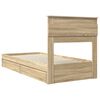 vidaXL Storage Bed with Drawer Sonoma Oak 75 x 190 cm Engineered Wood