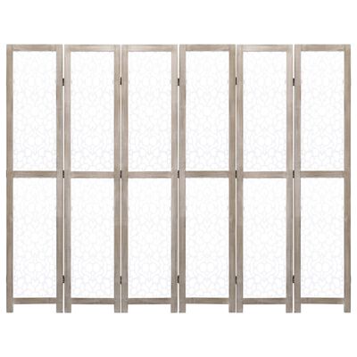 vidaXL 6-Panel Room Divider White 210x165 cm Solid Wood