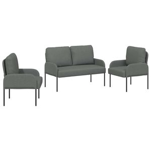 vidaXL Sofa Sets with Cushion 3 pcs Dark Grey 115 x 56 x 80 cm Plywood