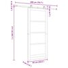 vidaXL Sliding Door White and Black 93 x 211 cm Solid Pine Wood
