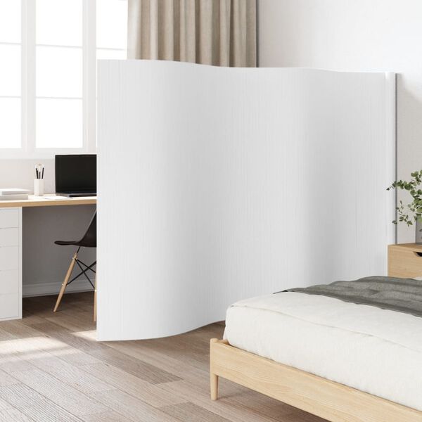 vidaXL Room Divider White Width 400 cm Height 165 cm Bamboo