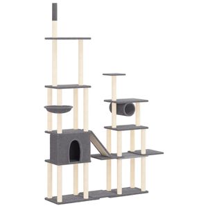 vidaXL Cat Tree with Sisal Scratching Posts Dark Grey 279 cm