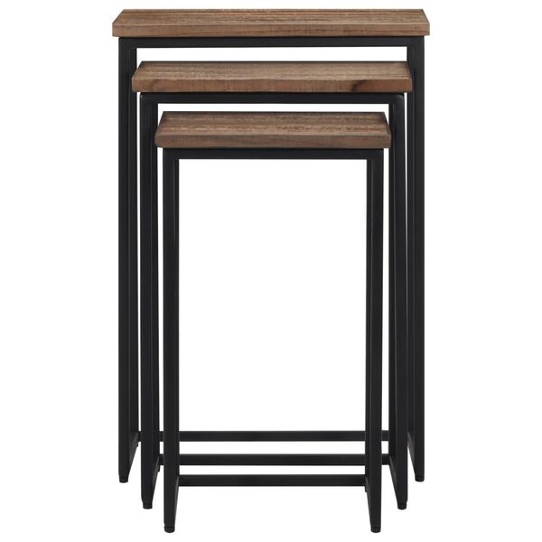 vidaXL Nesting Coffee Tables 3 pcs Solid Wood Teak