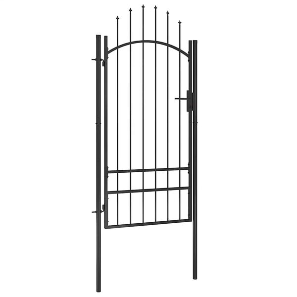 vidaXL Garden Gate Woerden Steel 1x2 m Black