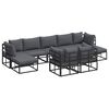 vidaXL Garden Sofa Set with Cushion 9 pcs Black Aluminium