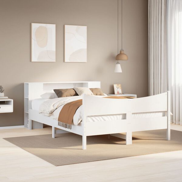 vidaXL Bed Frame without Mattress White 120x200 cm Solid Wood Pine