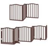 vidaXL Dog Gate with Door Foldable 9 Panels Brown 450 cm Poplar Wood