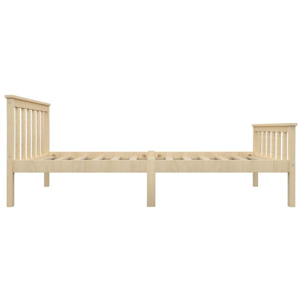 vidaXL Bed Frame without Mattress Natural Solid Pinewood 100x200 cm