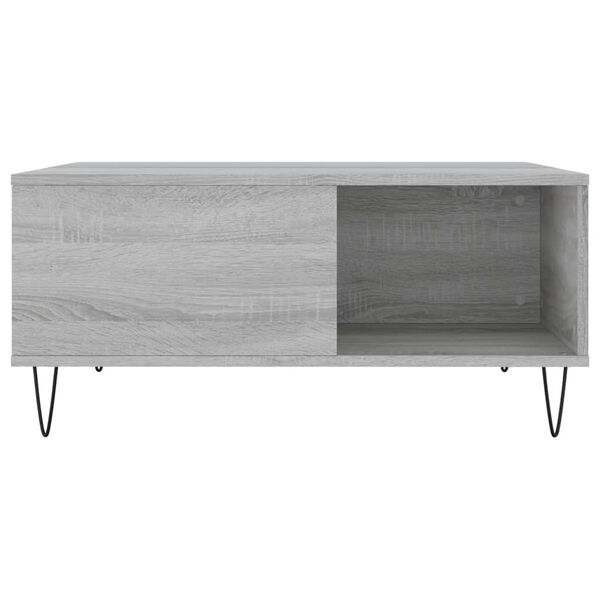 vidaXL Coffee Table Grey Sonoma 80x80x36.5 cm Engineered Wood