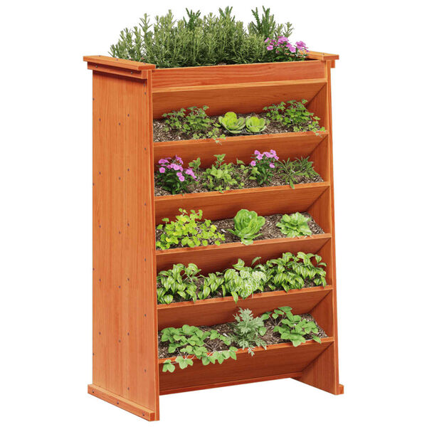 vidaXL Herb Planter 6-Tier Wax Brown 69x40x101.5 cm Solid Wood Pine