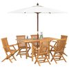 vidaXL Garden Dining Set 7 pcs Brown Solid Teak Wood