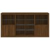 vidaXL Sideboard with LED Lights Brown Oak 202x37x100 cm