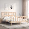 vidaXL Bed Frame without Mattress King Size Solid Wood Pine