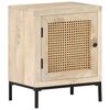 vidaXL Bedside Cabinet 40x30x50 cm Solid Mango Wood and Natural Cane