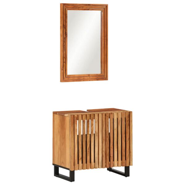 vidaXL 2 Piece Bathroom Furniture Set Solid Wood Acacia