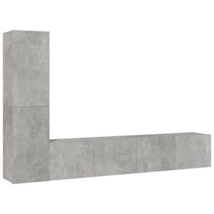 vidaXL 4 Piece TV Cabinet Set Concrete Grey Engineered Wood