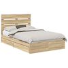 vidaXL Storage Bed with Drawer Sonoma Oak 120 x 200 cm Engineered Wood