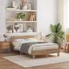 vidaXL Bed Frame with LED Artisan Oak 135 x 190 cm Engineered Wood