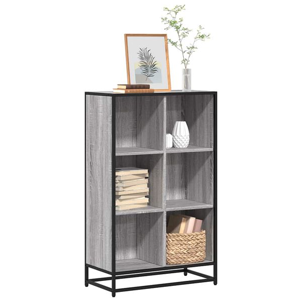 vidaXL Book Cabinet Grey Sonoma 65.5x33x107.5 cm Engineered Wood