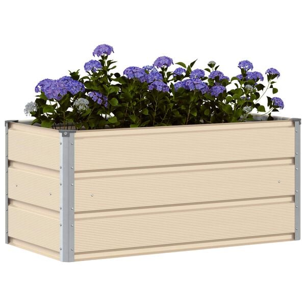 vidaXL Planter Ivory 100 x 50 x 45 cm Galvanised Steel