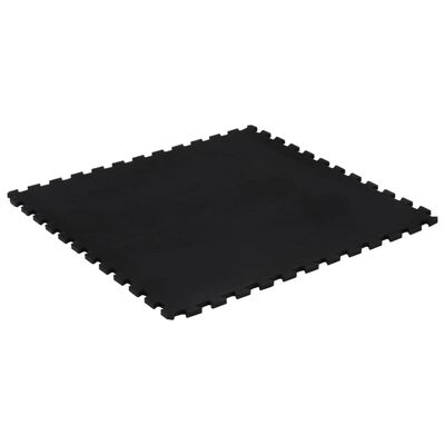vidaXL Rubber Floor Tile Black 12 mm 100x100 cm