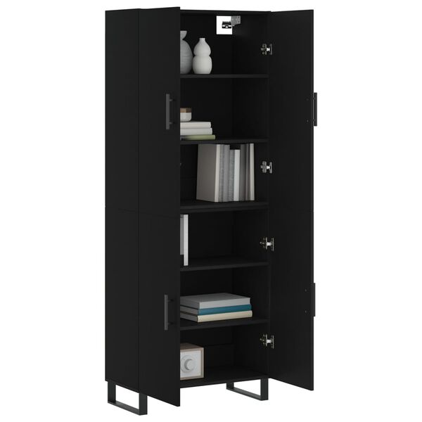 vidaXL Highboard Black 69.5x34x180 cm Engineered Wood