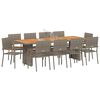 vidaXL Garden Dining Set 11 pcs Grey Poly Rattan