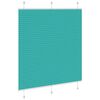 vidaXL Pleated Blind Petrol Green 115x100 cm Fabric Width 114.4 cm Polyester
