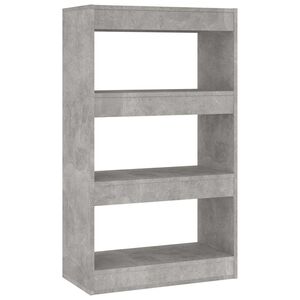 vidaXL Book Cabinet/Room Divider Concrete Grey 60x30x103 cm