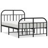 vidaXL Metal Bed Frame without Mattress with Footboard Black 120x190cm