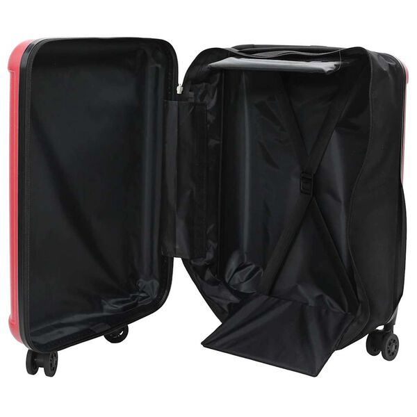 vidaXL Suitcase Folding with Lock Red 34 x 23 x 55.5 cm ABS Plastic