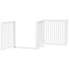 vidaXL Dog Gate with Door Foldable 8 Panels White 640 cm Poplar Wood