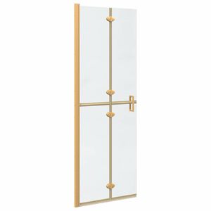 vidaXL Walk-In Shower Wall Folding Gold 70 x 6.5 x 190 cm