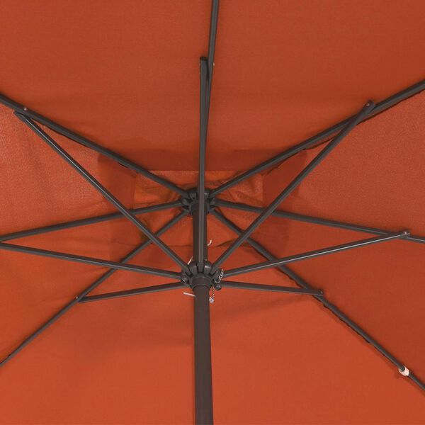 vidaXL Garden Parasol Red and Black 295 x 295 x 245 cm