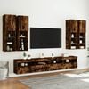 vidaXL 7 Piece TV Wall Cabinet Set with LED Lights Smoked Oak