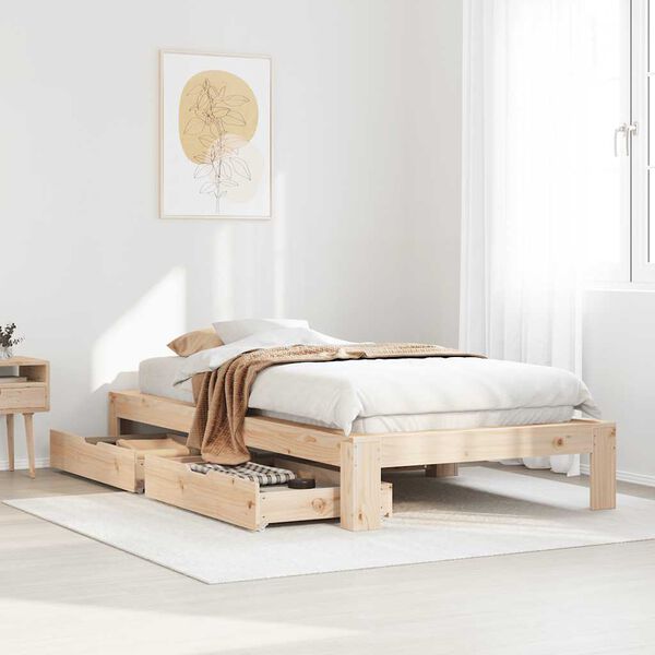 vidaXL Bed Frame without Mattress 100x200 cm Solid Wood Pine