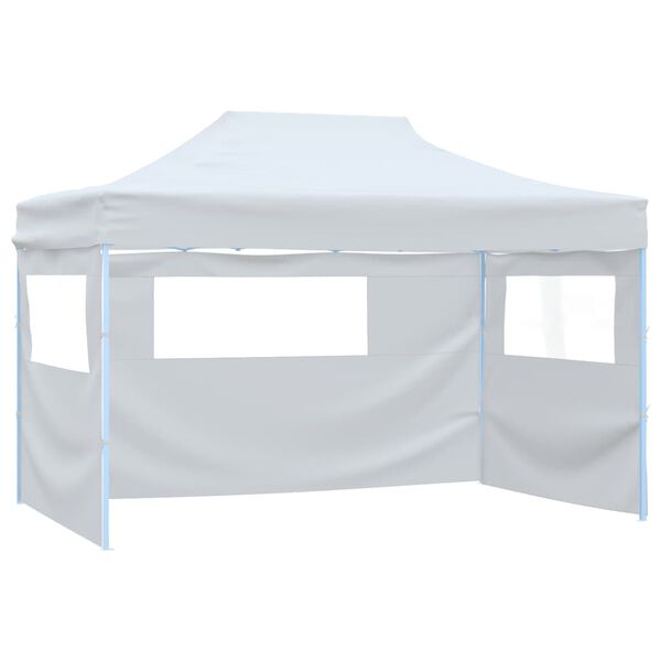 vidaXL Foldable Party Tent with 4 Sidewalls 3x4.5 m White