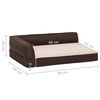 vidaXL Ergonomic Dog Bed Mattress 90x64 cm Linen Look Fleece Brown