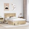 vidaXL Bed Frame with Drawer Sonoma Oak 140 x 200 cm Engineered Wood