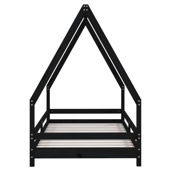 vidaXL Kids Bed Frame Black 90x190 cm Solid Wood Pine