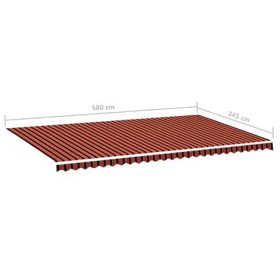 vidaXL Replacement Fabric for Awning Orange and Brown 6x3.5 m