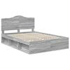vidaXL Bed Frame Grey Sonoma 140 x 190 cm Solid Pine Wood