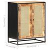 vidaXL Sideboard 60x35x75 cm Rough Mango Wood and Natural Cane